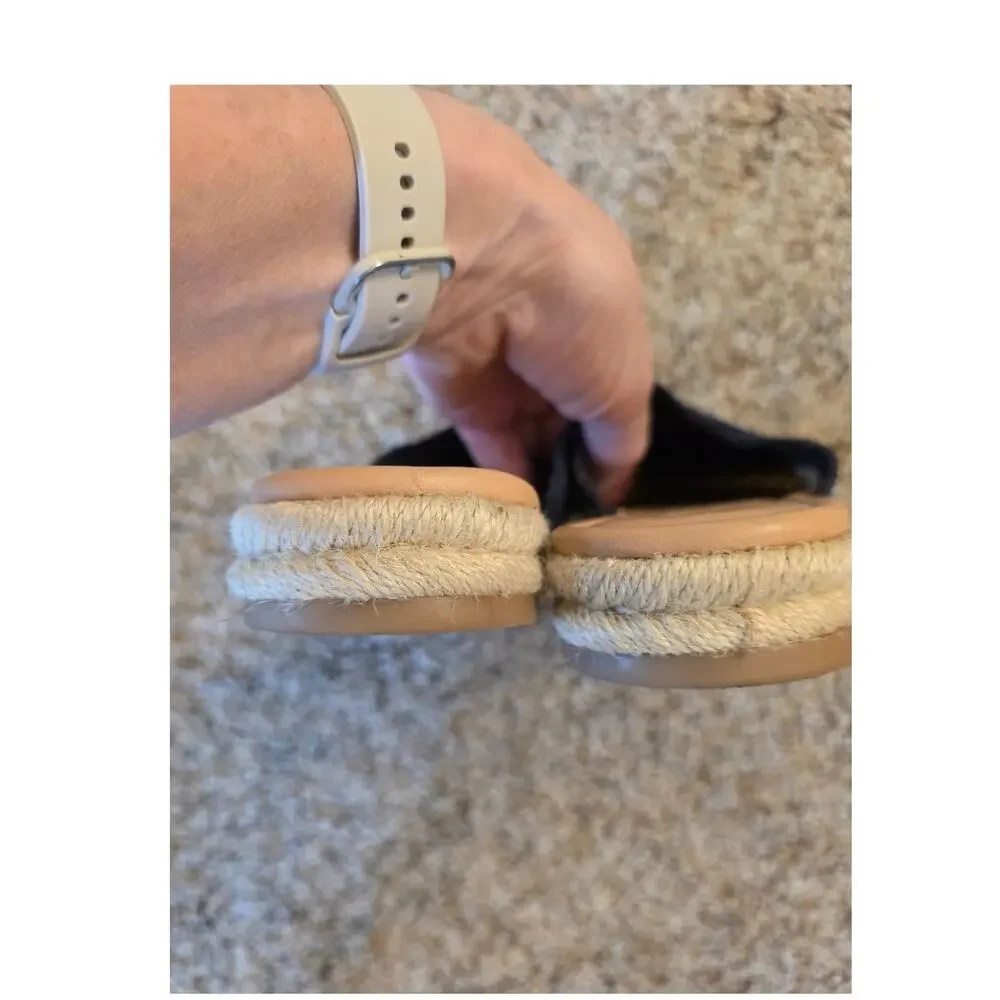 Sam Edelman Austin Navy Blue Suede Espadrille Mules Slides Sandals 9.5